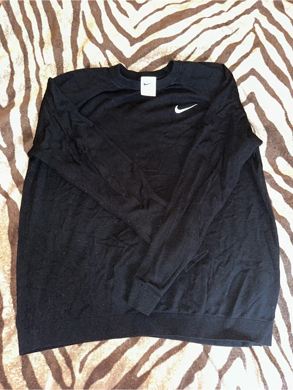 Nike Black Crewneck Sweatshirt with White Swoosh